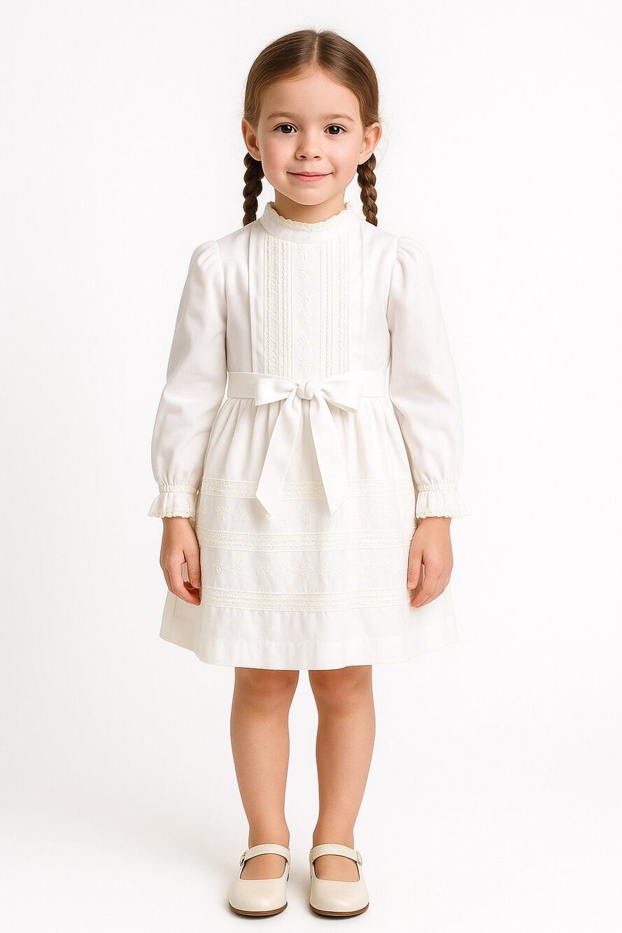 1980 Madonna by Haddad White Pintuck Lace Dress – Size 7